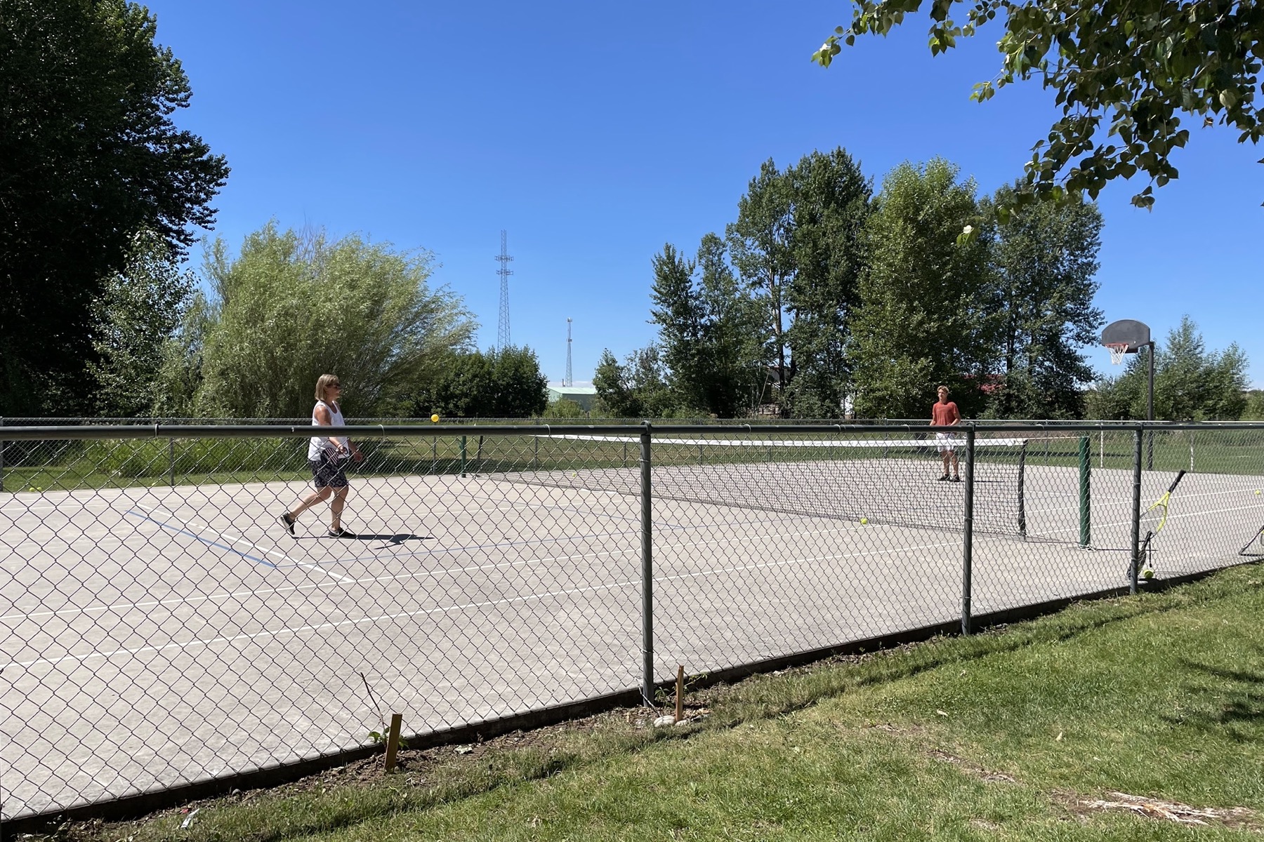 Basketball court on the property